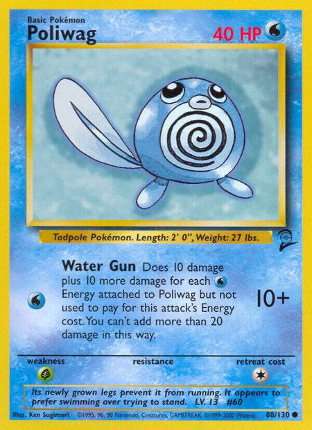Poliwag trading card from Base Set 2 Poliwag - Base Set 2 Pokémon trading card