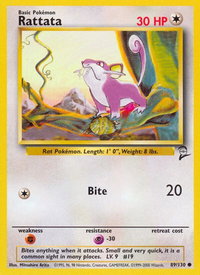 Rattata - Base Set 2 (BS2) #089/130 - Common Pokémon Trading Card