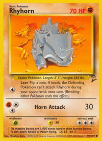 Rhyhorn - Base Set 2 (BS2) #090/130 - Common Pokémon Trading Card