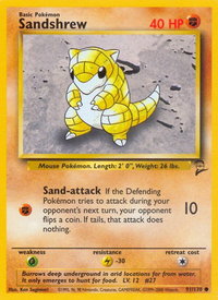 Sandshrew - Base Set 2 (BS2) #091/130 - Common Pokémon Trading Card