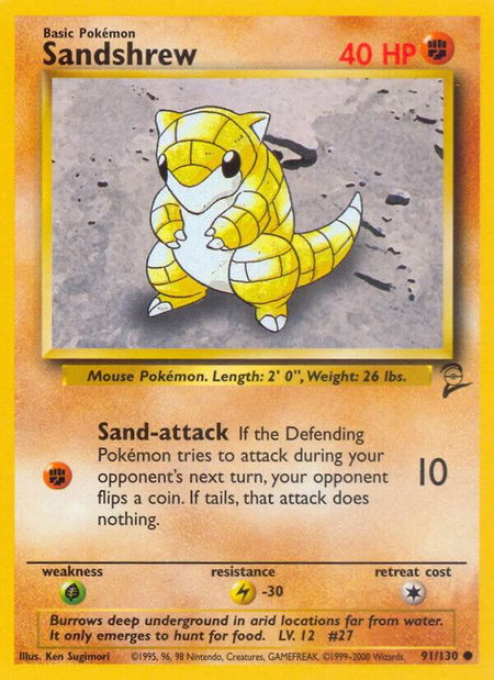 Sandshrew - Base Set 2 Pokémon trading card