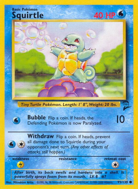 Squirtle - Base Set 2 Pokémon trading card