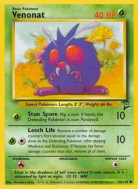 Venonat - Base Set 2 (BS2) #097/130 - Common Pokémon Trading Card