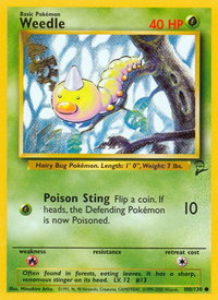 Weedle - Base Set 2 (BS2) #100/130 - Common Pokémon Trading Card