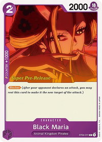 Black Maria - Super Pre-Release Starter Deck 4: Animal Kingdom Pirates (ST-04 PRE) #ST04-011 - Common One Piece Trading Card