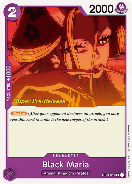 Black Maria - Super Pre-Release Starter Deck 4: Animal Kingdom Pirates One Piece trading card
