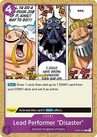 Lead Performer "Disaster" - Super Pre-Release Starter Deck 4: Animal Kingdom Pirates (ST-04 PRE) #ST04-014 - Common One Piece Trading Card