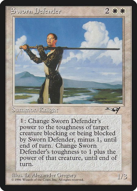 Sworn Defender - Alliances Magic: The Gathering trading card
