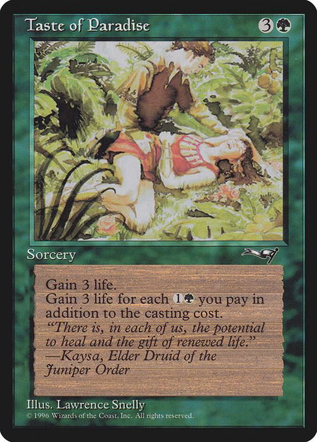 Taste of Paradise - Alliances Magic: The Gathering trading card