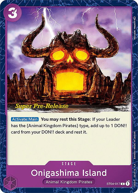 Onigashima Island - Super Pre-Release Starter Deck 4: Animal Kingdom Pirates One Piece trading card