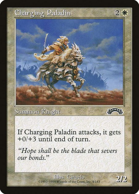 Charging Paladin - Exodus Magic: The Gathering trading card