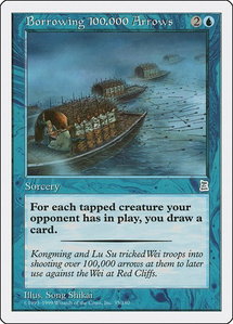Borrowing 100,000 Arrows - Portal Three Kingdoms (PTK) #35 - Uncommon Magic: The Gathering Trading Card