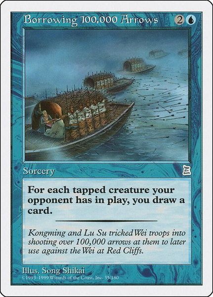 Borrowing 100,000 Arrows trading card from Portal Three Kingdoms Borrowing 100,000 Arrows - Portal Three Kingdoms Magic: The Gathering trading card