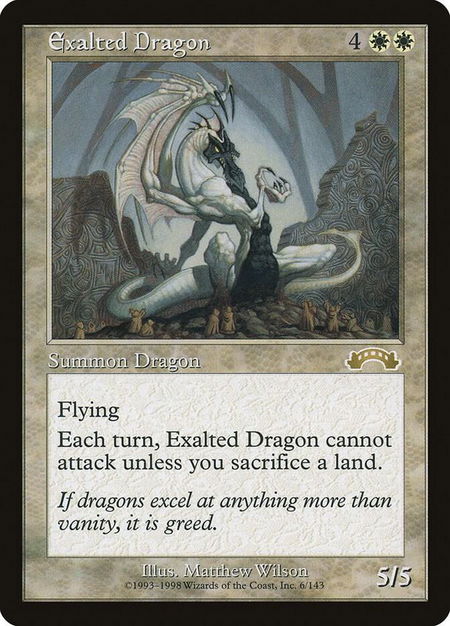 Exalted Dragon - Exodus Magic: The Gathering trading card