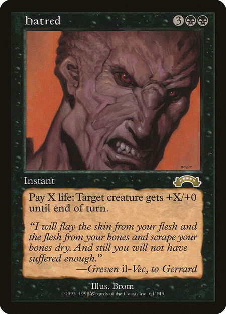 Hatred - Exodus Magic: The Gathering trading card