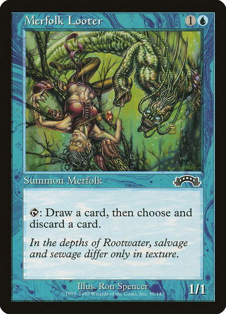 Merfolk Looter - Exodus Magic: The Gathering trading card