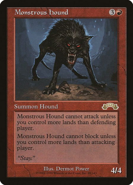 Monstrous Hound - Exodus Magic: The Gathering trading card