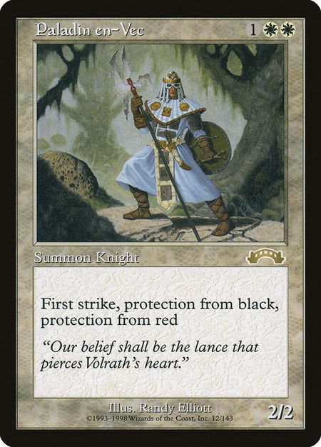 Paladin en-Vec - Exodus Magic: The Gathering trading card