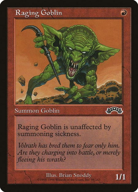 Raging Goblin - Exodus Magic: The Gathering trading card