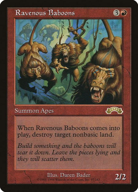 Ravenous Baboons - Exodus Magic: The Gathering trading card