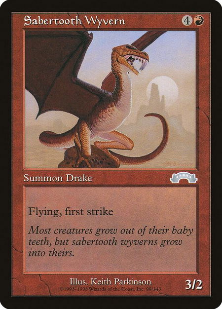 Sabertooth Wyvern - Exodus Magic: The Gathering trading card