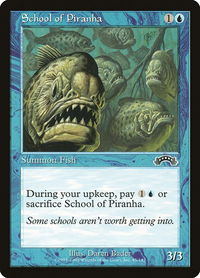 School of Piranha - Exodus (EXO) #45 - Common Magic: The Gathering Trading Card
