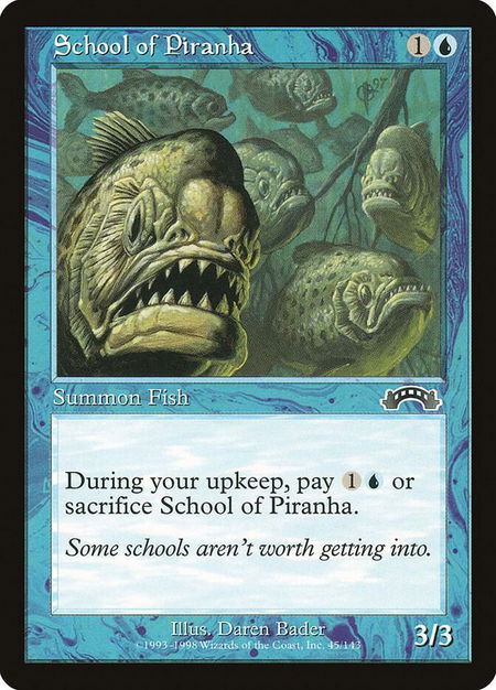 School of Piranha - Exodus Magic: The Gathering trading card
