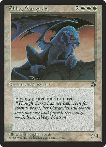Abbey Gargoyles trading card from Homelands Abbey Gargoyles - Homelands Magic: The Gathering trading card