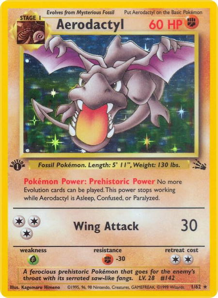 Aerodactyl (1) - Fossil Pokémon trading card