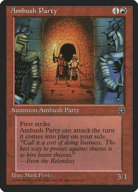 Ambush Party trading card from Homelands Ambush Party - Homelands Magic: The Gathering trading card