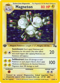 Magneton (11) - Fossil (FO) #11/62 - Holo Rare Pokémon Trading Card