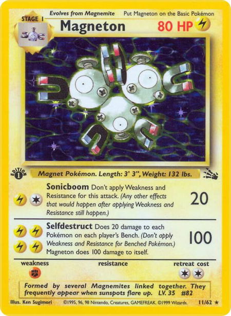 Magneton (11) - Fossil Pokémon trading card