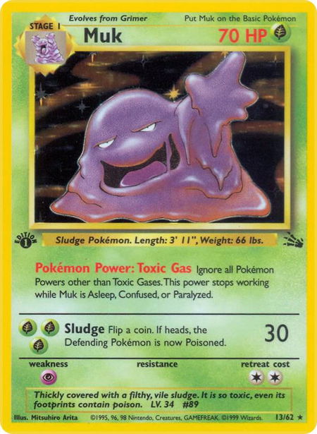 Muk (13) - Fossil Pokémon trading card