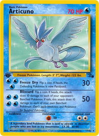 Articuno (17) - Fossil (FO) #17/62 - Rare Pokémon Trading Card