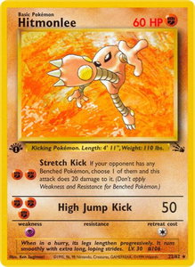 Hitmonlee (22) - Fossil (FO) #22/62 - Rare Pokémon Trading Card