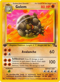 Golem - Fossil (FO) #36/62 - Uncommon Pokémon Trading Card