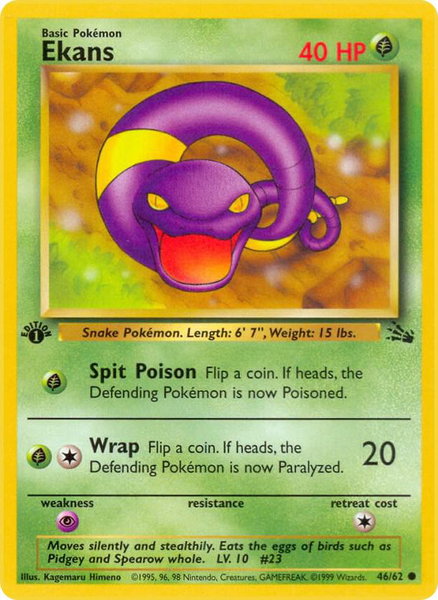 Ekans - Fossil Pokémon trading card