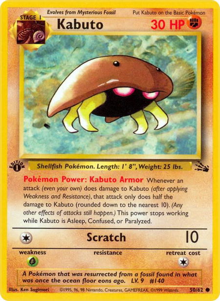 Kabuto - Fossil Pokémon trading card