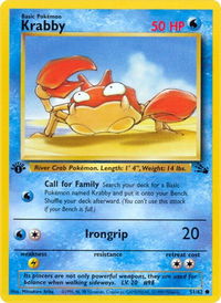 Krabby - Fossil (FO) #51/62 - Common Pokémon Trading Card
