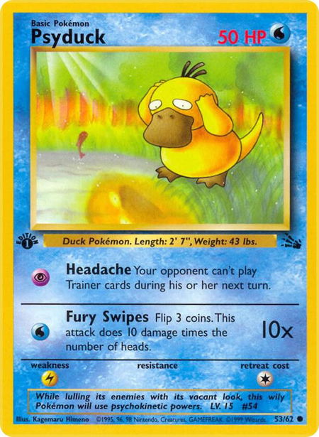 Psyduck - Fossil Pokémon trading card