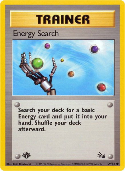 Energy Search trading card from Fossil Energy Search - Fossil Pokémon trading card