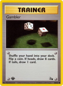 Gambler - Fossil (FO) #60/62 - Common Pokémon Trading Card