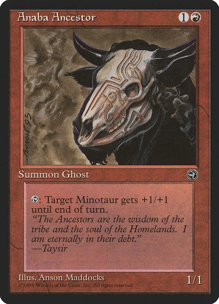 Anaba Ancestor trading card from Homelands Anaba Ancestor - Homelands Magic: The Gathering trading card