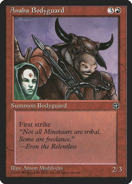 Anaba Bodyguard trading card from Homelands Anaba Bodyguard - Homelands Magic: The Gathering trading card