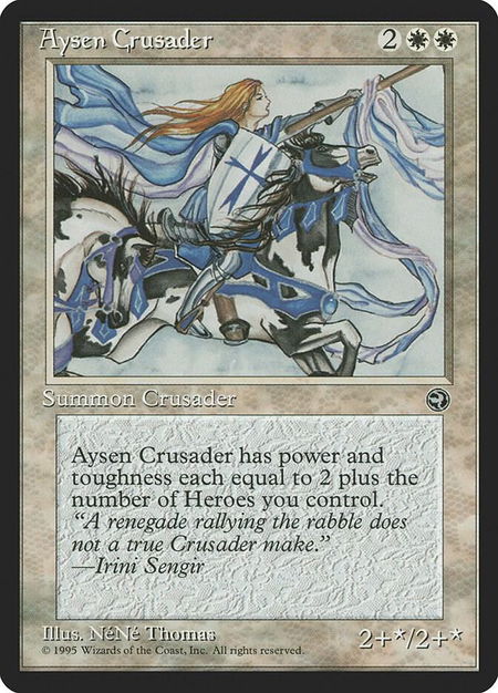 Aysen Crusader trading card from Homelands Aysen Crusader - Homelands Magic: The Gathering trading card