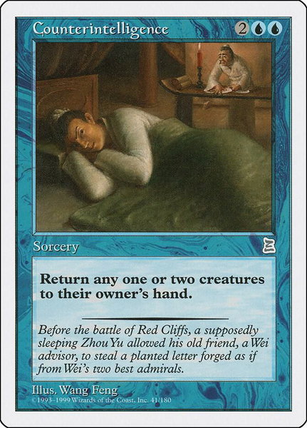 Counterintelligence trading card from Portal Three Kingdoms Counterintelligence - Portal Three Kingdoms Magic: The Gathering trading card