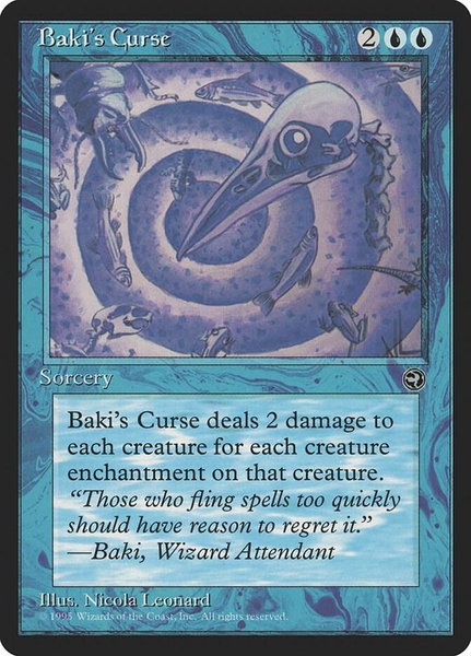 Baki's Curse trading card from Homelands Baki's Curse - Homelands Magic: The Gathering trading card