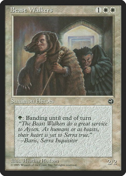 Beast Walkers trading card from Homelands Beast Walkers - Homelands Magic: The Gathering trading card