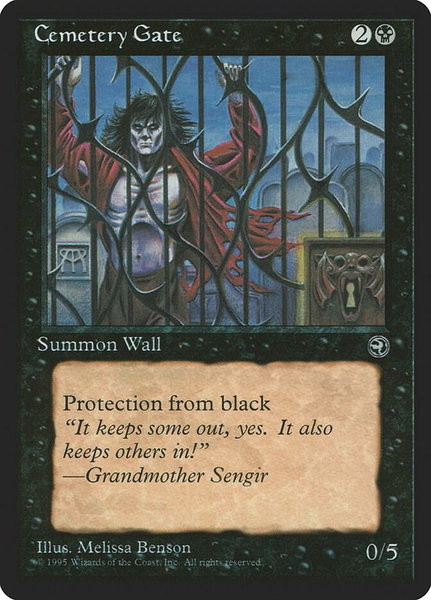 Cemetery Gate trading card from Homelands Cemetery Gate - Homelands Magic: The Gathering trading card
