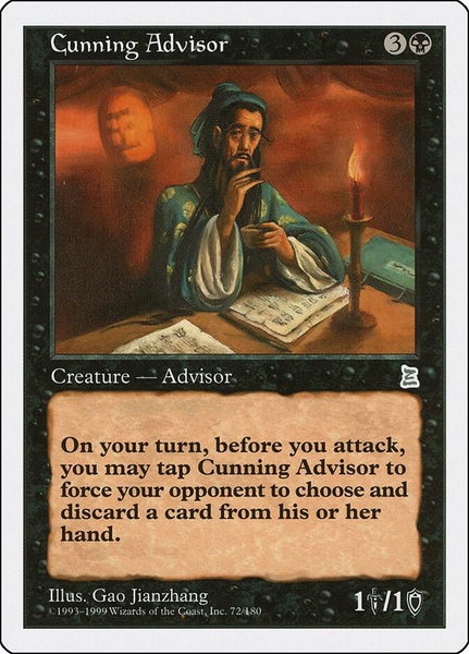 Cunning Advisor - Portal Three Kingdoms Magic: The Gathering trading card
